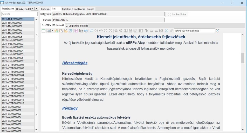 Progen vállalatirányítási, ügyviteli rendszerek